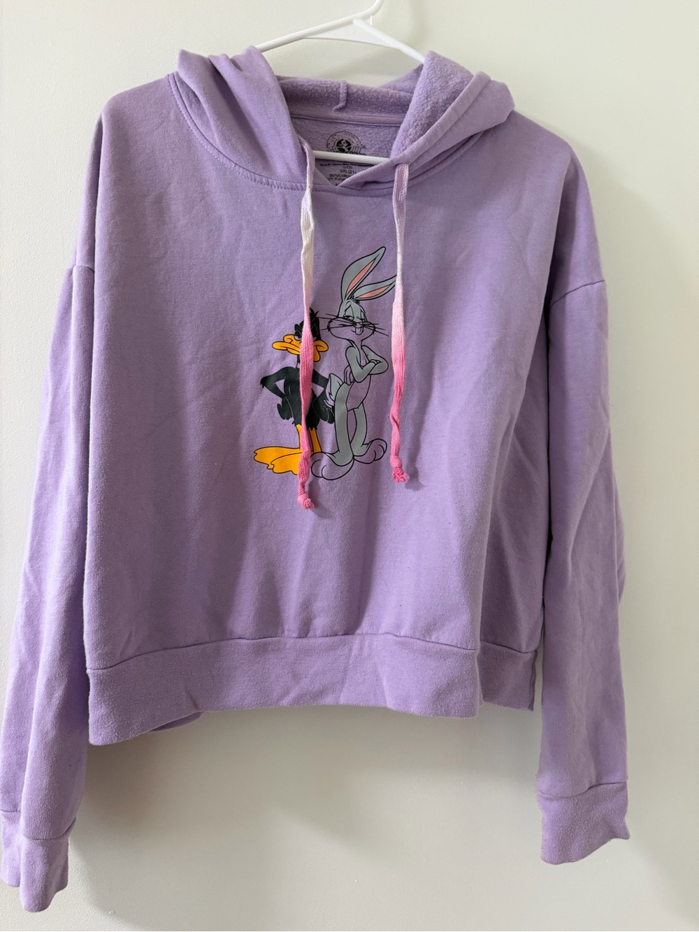 Warner Bros. Lavender‎ Hoodie with Bugs Bunny & Daffy Duck Graphic
